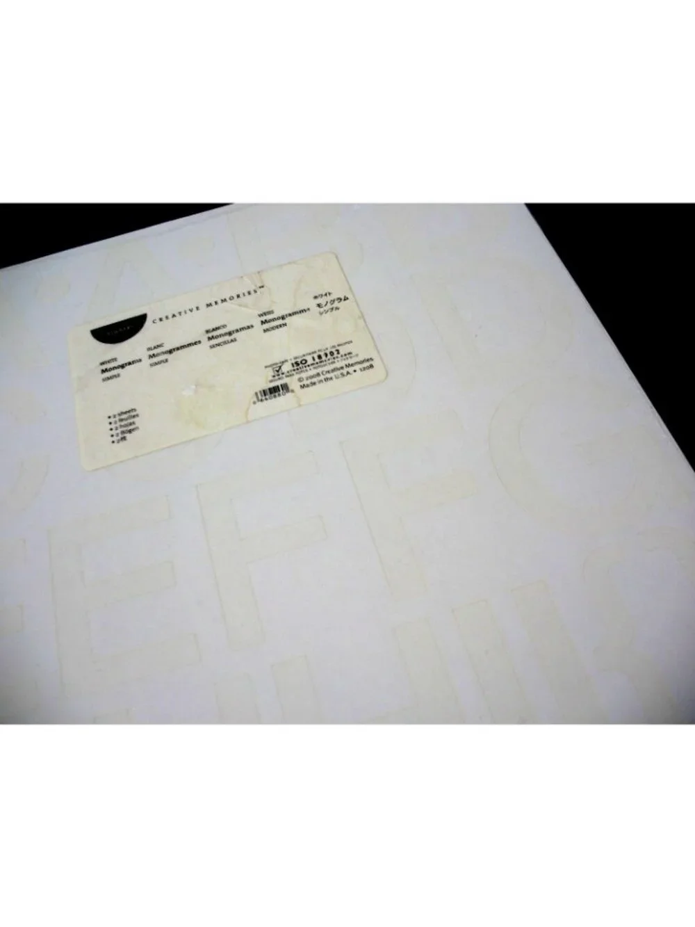 ABC/123 Monograms Creative Memories White Simple NIP